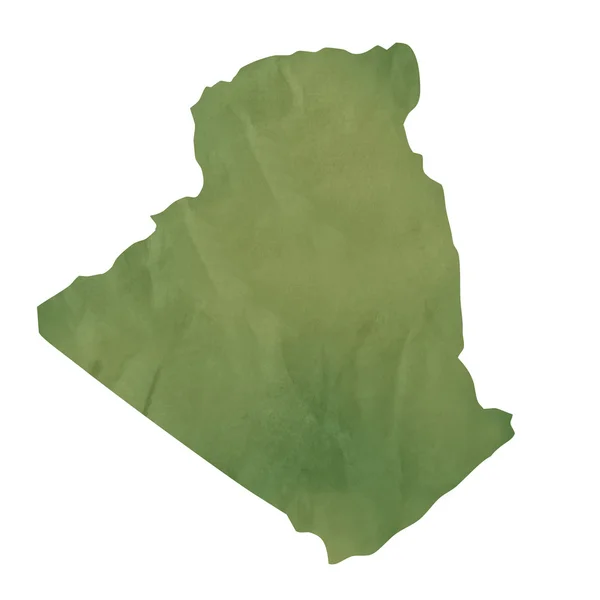 Alte Landkarte von Algerien aus grünem Papier — Stockfoto
