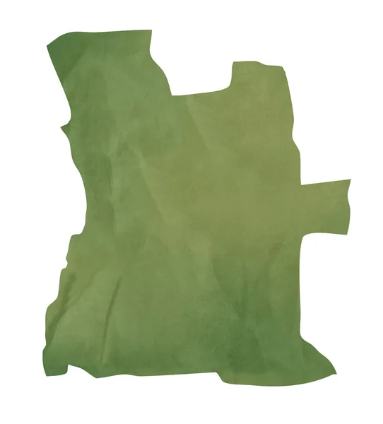 Alte Landkarte aus grünem Papier von Angola — Stockfoto