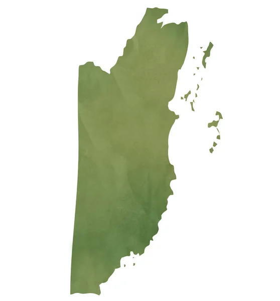 Antiguo mapa de Belice en papel verde — Foto de Stock