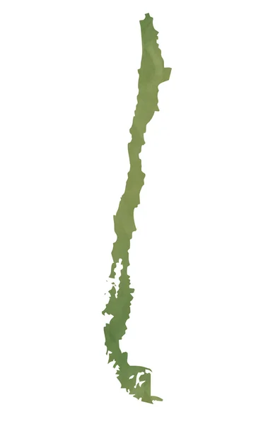 Mapa verde antiguo de Chile —  Fotos de Stock
