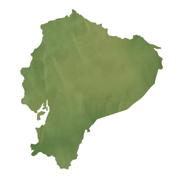 Старая зелёная бумажная карта Эквадора — стоковое фото