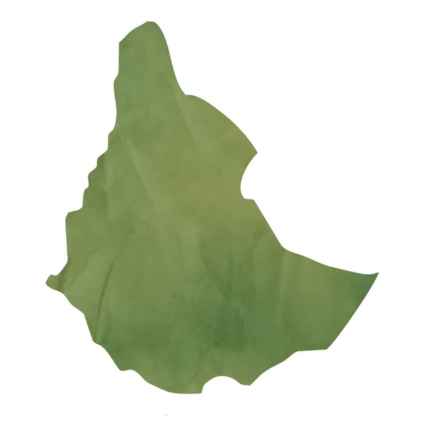 에티오피아의 오래 된 녹색 종이 지도 — 스톡 사진