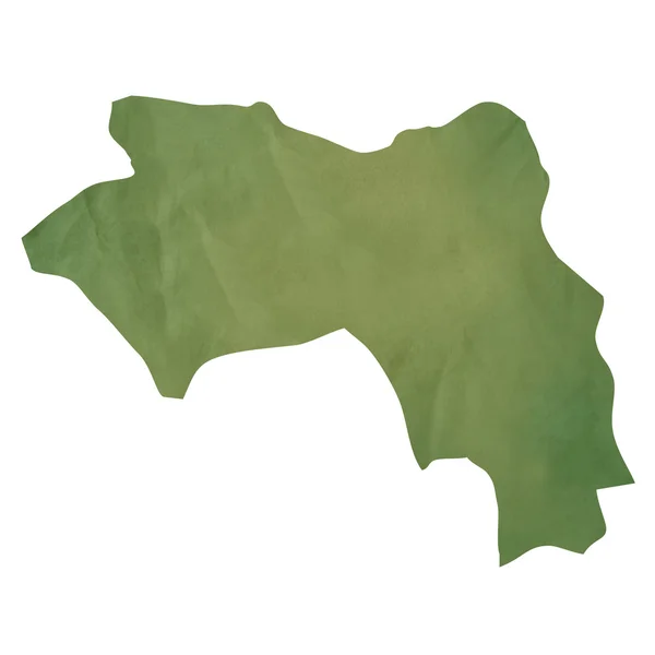 Vieux livre vert carte de La Guinée — Photo