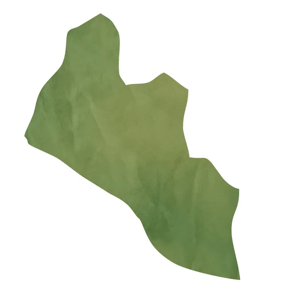 Mapa de papel verde velho de Libéria — Fotografia de Stock