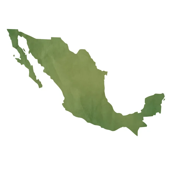 メキシコの古い緑色の紙の地図 — ストック写真
