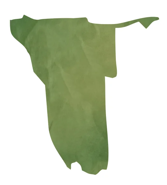 纳米比亚老绿纸地图 — 图库照片