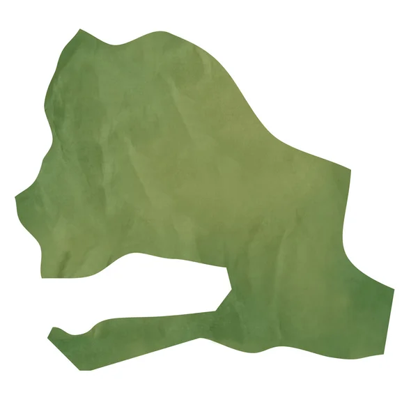 塞内加尔老绿纸地图 — 图库照片