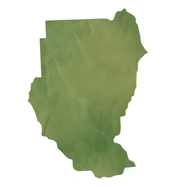 Eski yeşil kağıt sudan Haritası — Stok fotoğraf