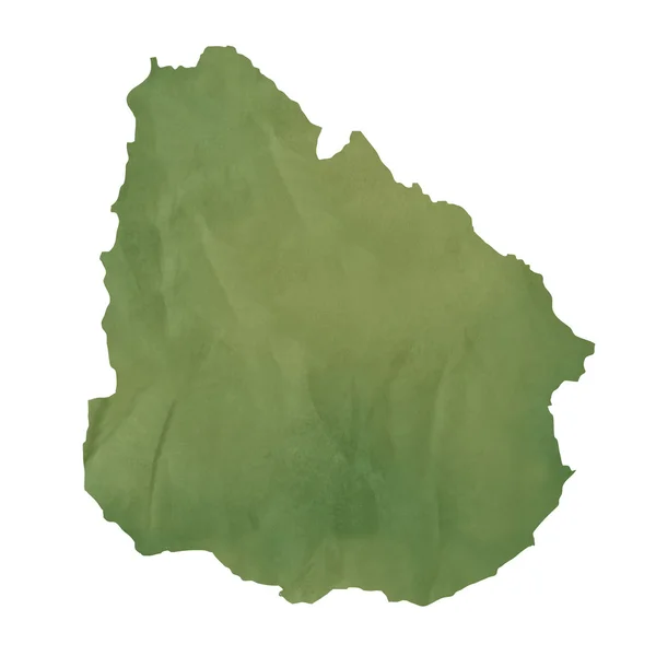 Стару карту зеленого паперу Уругваю — стокове фото
