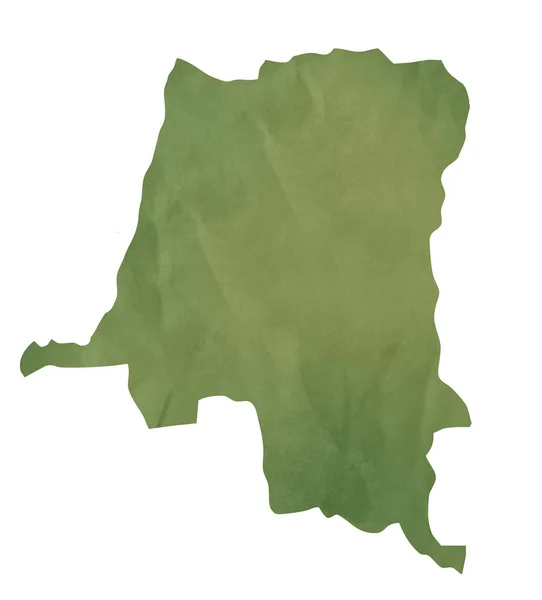 Mapa de papel verde velho de Zaire — Fotografia de Stock