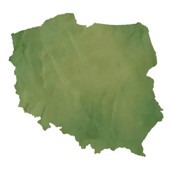 波兰地图绿纸上 — 图库照片