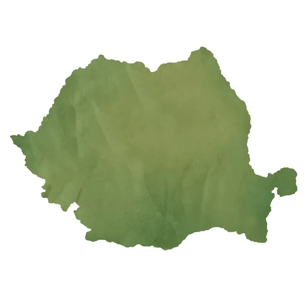 Карта Румынии на зеленой бумаге — стоковое фото