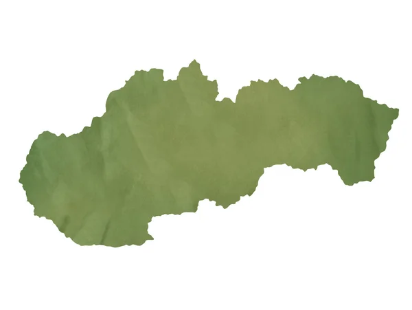 Словаччина карту з зеленого паперу — стокове фото