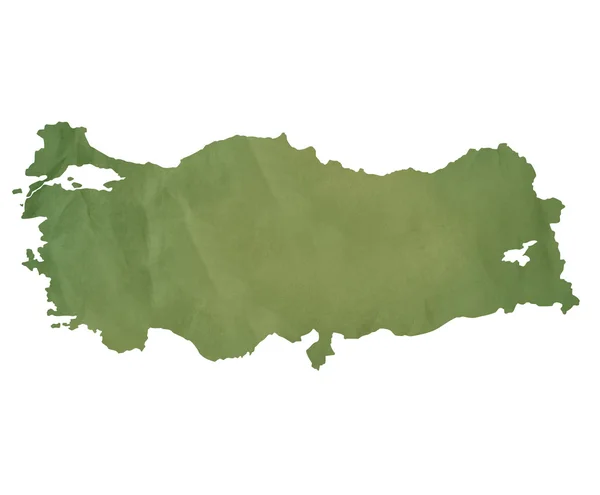 Карта Турции на зеленой бумаге — стоковое фото