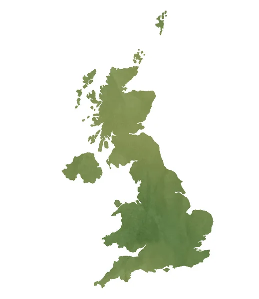 Mapa Velká Británie o zelené knize — Stock fotografie