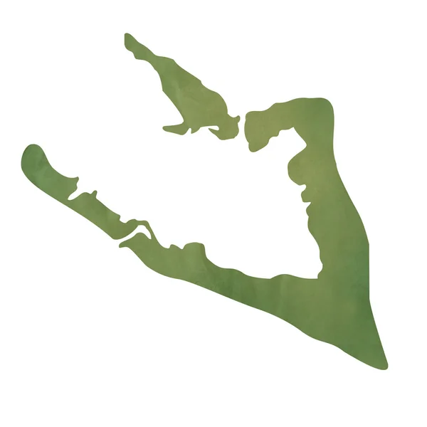 녹색 종이에 웨이크 섬 지도 — 스톡 사진