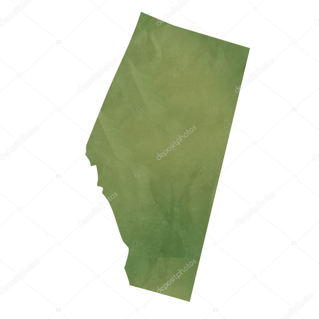 Alberta map on green paper