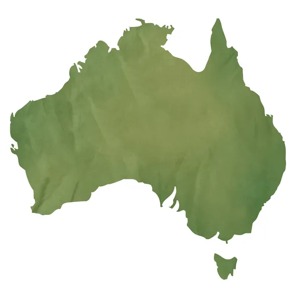 Avustralya harita üzerinde yeşil kağıt — Stok fotoğraf