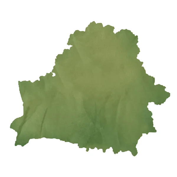 白俄罗斯地图绿纸上 — 图库照片