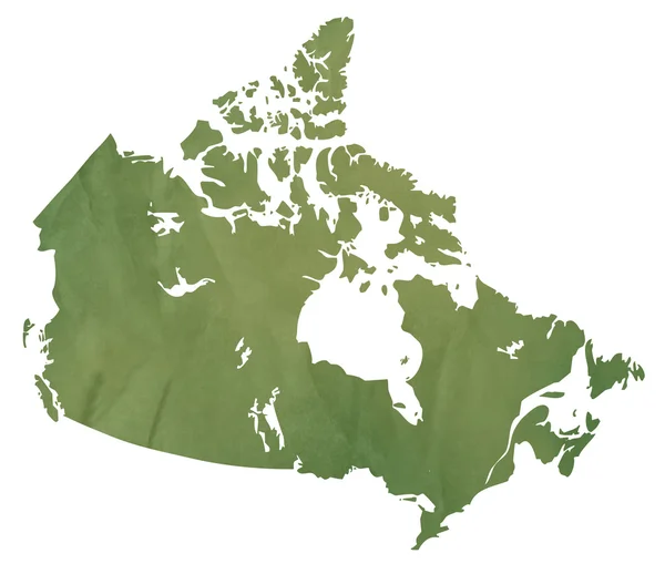 Mapa canadiense en papel verde — Foto de Stock