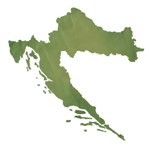 Kroatien-Karte auf grünem Papier — Stockfoto