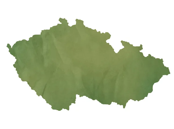 Çek Cumhuriyeti harita üzerinde yeşil kağıt — Stok fotoğraf