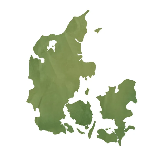 Dánsko mapa o zelené knize — Stock fotografie