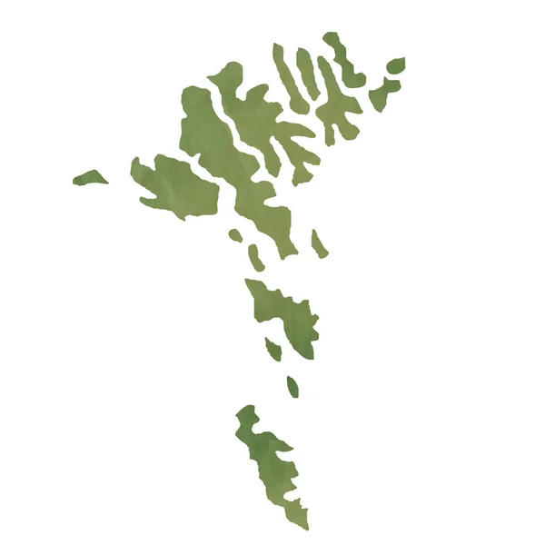 緑色の紙の上のフェロー諸島の地図 — ストック写真