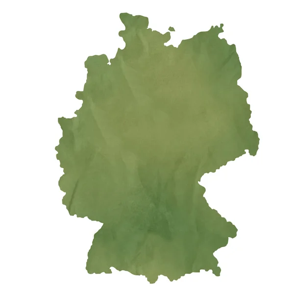Німеччина карта з зеленого паперу — стокове фото