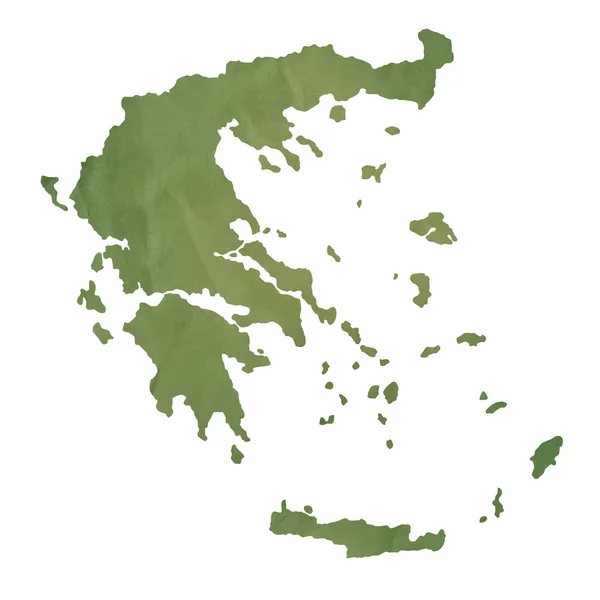 Карта Греции на зеленой бумаге — стоковое фото