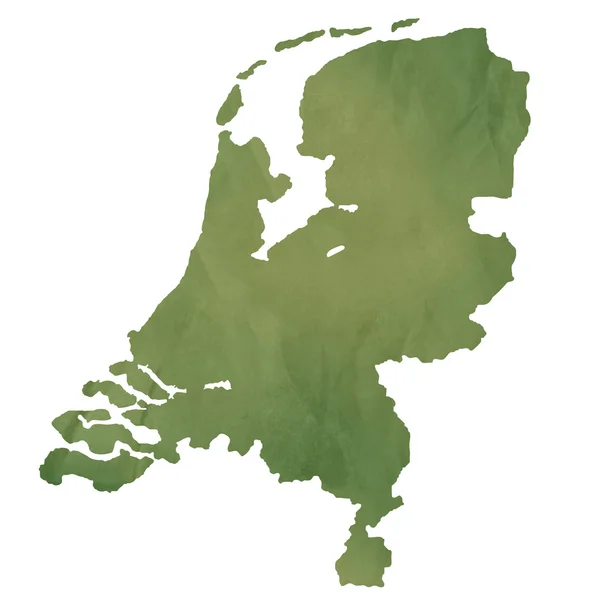 Países Bajos mapa en el papel verde —  Fotos de Stock