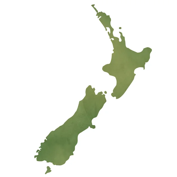 新西兰地图绿纸上 — 图库照片