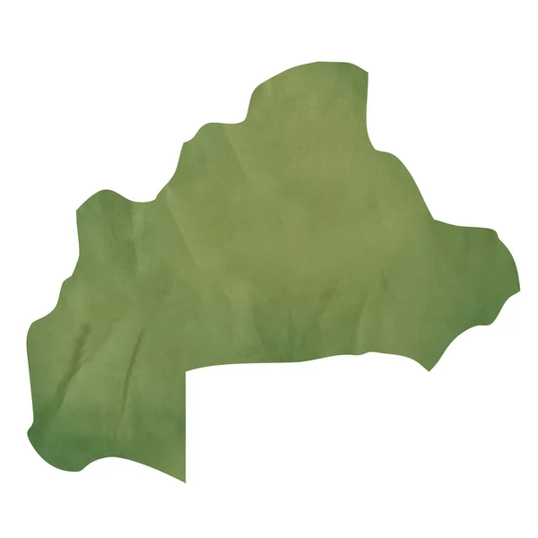 Eski yeşil kağıt burkina faso Haritası — Stok fotoğraf