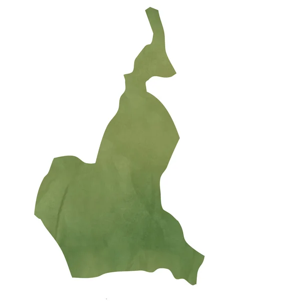 Mapa de papel verde velho de Camarões — Fotografia de Stock