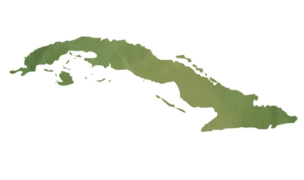 Mapa de papel verde velho de Cuba — Fotografia de Stock