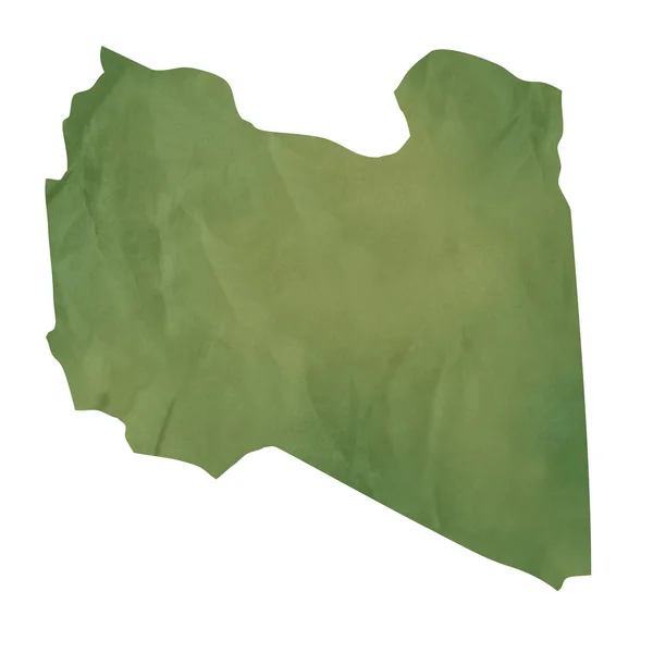 Old green paper map of Libya — Stock Photo, Image