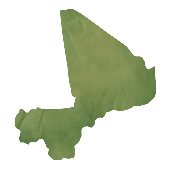老绿色纸质地图的马里 — 图库照片