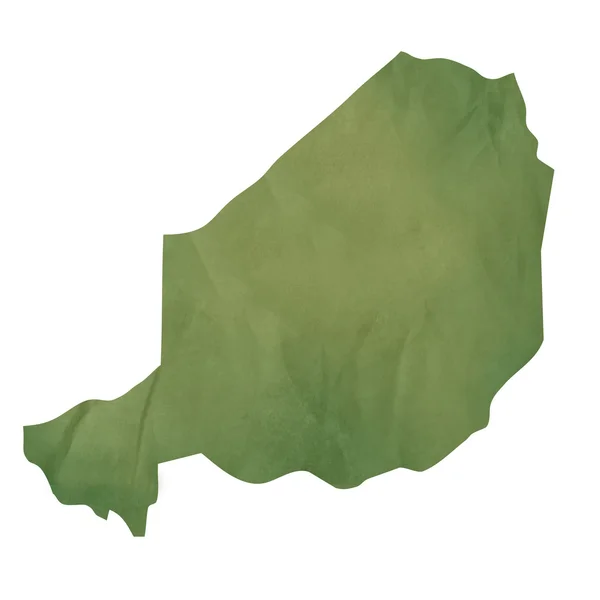 니제르의 오래 된 녹색 종이 지도 — 스톡 사진
