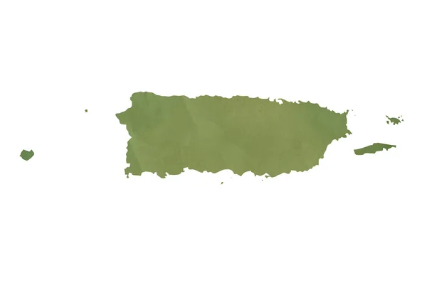 Old green paper map of Puerto Rico — Stock Photo, Image