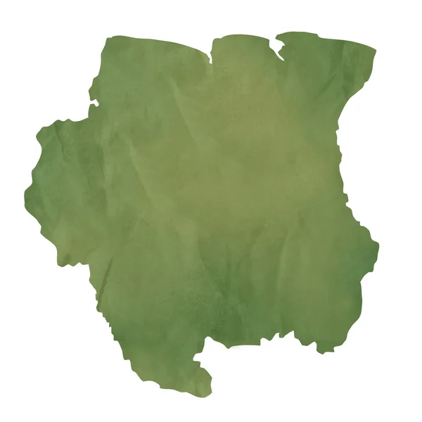 Стару карту зеленого паперу Суринаму — стокове фото