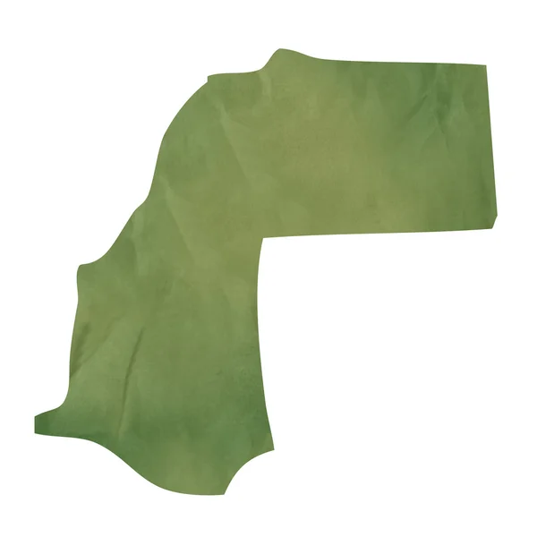 Alte Landkarte aus grünem Papier von Westsahara — Stockfoto