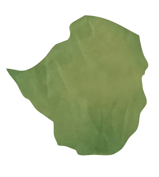 Старая зелёная бумажная карта Зимбабве — стоковое фото