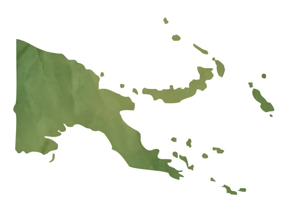 Papa New Guinea map on green paper — Stock Photo, Image