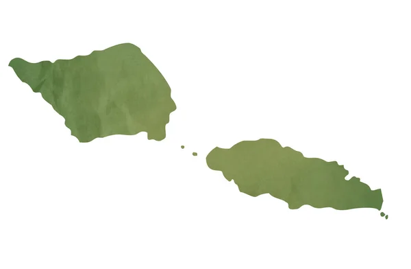 Mapa wyspy Samoa na zieloną księgę — Zdjęcie stockowe