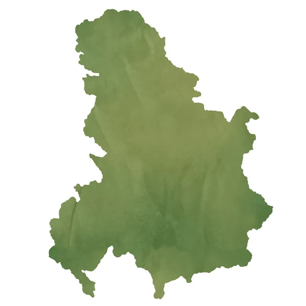Karte Serbiens und Montenegros auf grünem Papier — Stockfoto