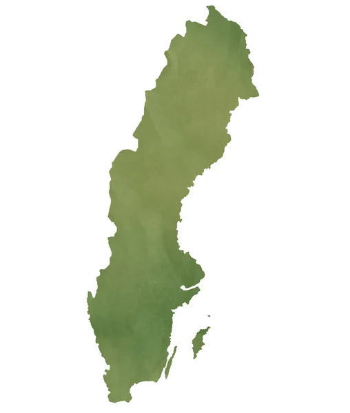 Sweden map on green paper — Stock Photo, Image