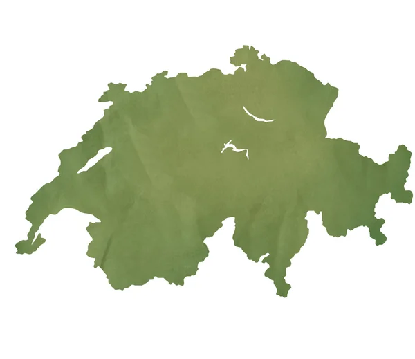 Switzerland map on green paper — Stock Photo, Image