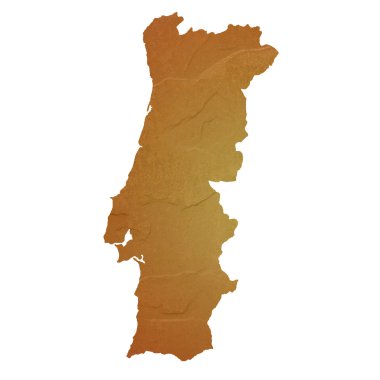 Textured map of Portugal clipart