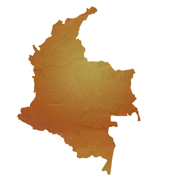 Текстурованою карту Колумбії — стокове фото
