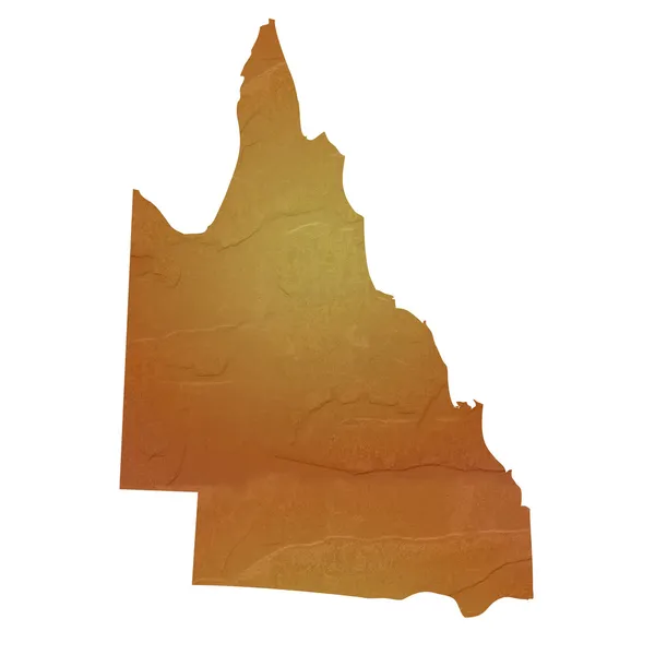 Mapa texturizado de Queensland Australia — Foto de Stock